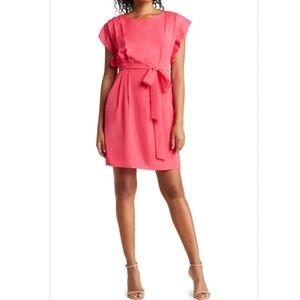 ELIZA J Sleeve Sash Belt Dress Pink Womens‎ Size 4 Cocktail Special Occasion